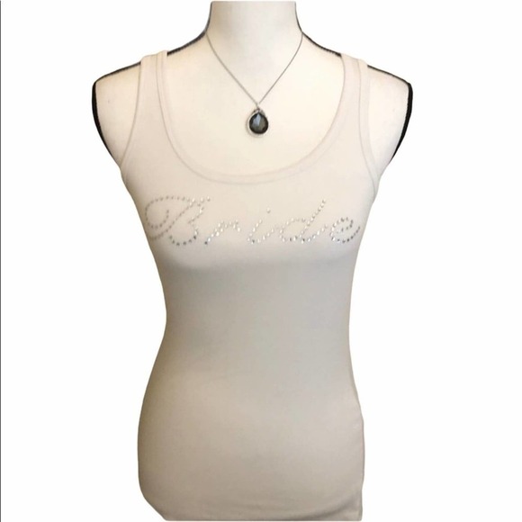 Bride Embellished Silver Rhinestone Tank Top - Picture 5 of 10